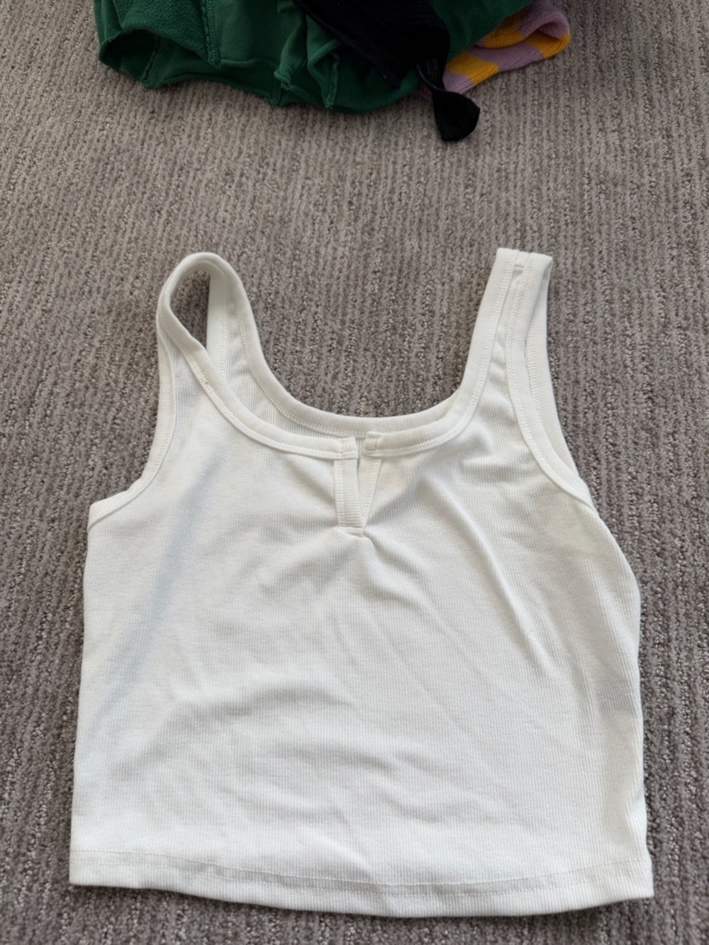 Women's Cream Ribbed Tank Top